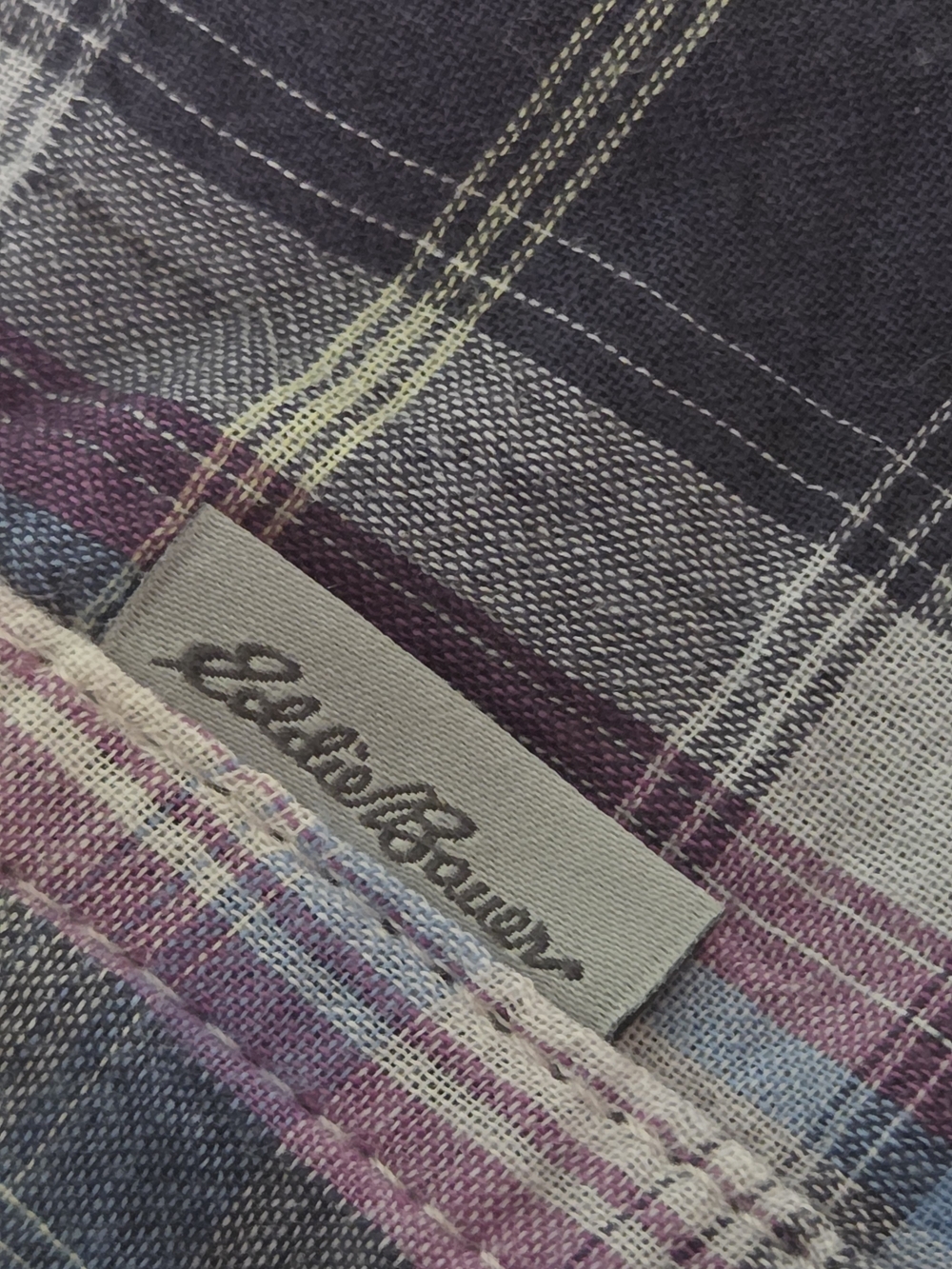 Eddie Bauer Women's XS Soft Cotton Plaid Blouse Cottagecore Coastal Casual - Picture 6 of 8